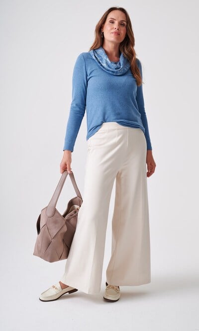 Anna Rose Foil Printed Cowl Neck Jumper