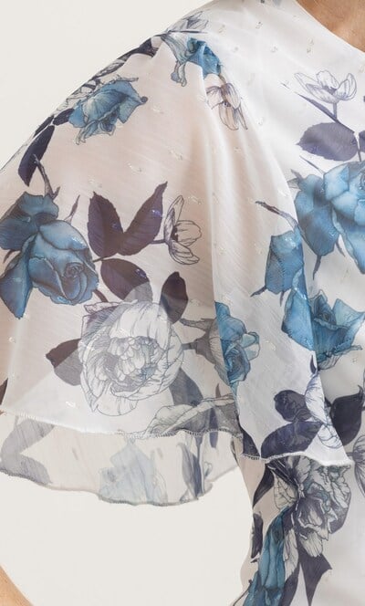 Anna Rose Floral Shimmer Print Bias Cut Dress