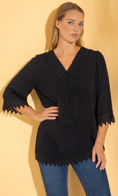 Boho Lace Trim Top