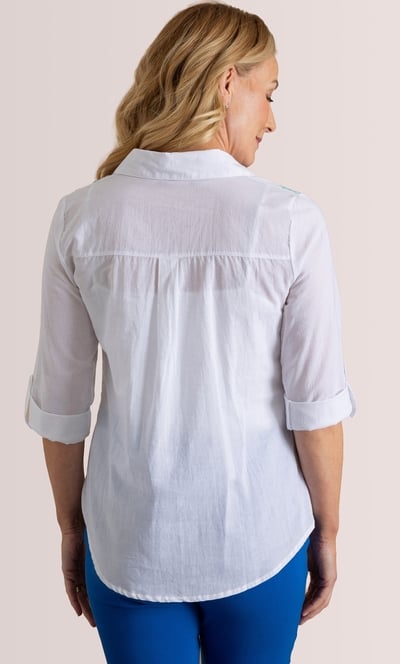 Anna Rose Embroidered Eyelet Shirt