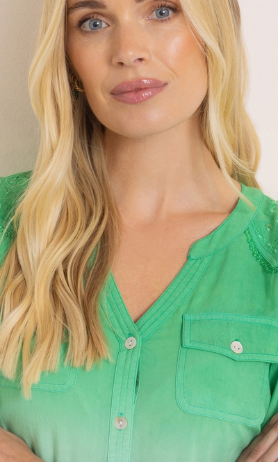 Embroidered Dip Dye Shirt