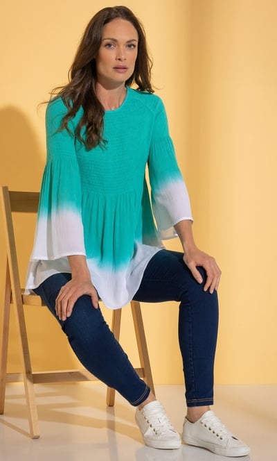 Dip Dye Smocked Top
