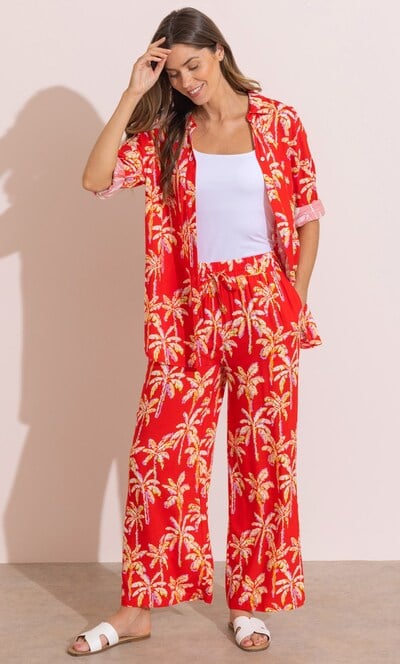 Printed Wide Leg Trousers