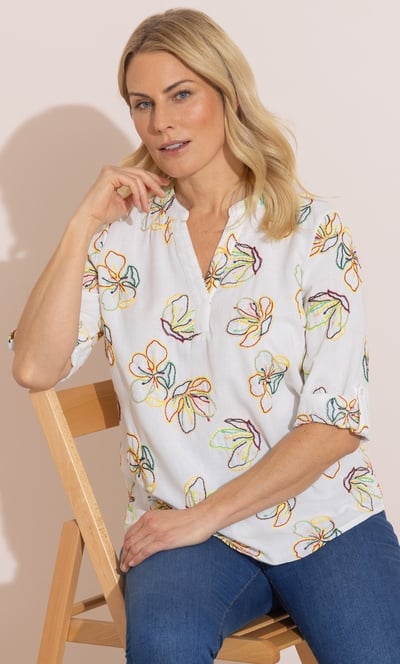 Anna Rose Floral Embroidered Top