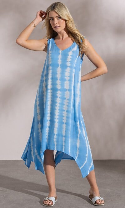 Tie Dye Dipped Hem Dress