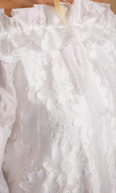 Embellished Floral Bardot Top