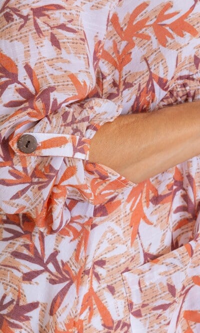 Printed Dipped Hem Tunic Top
