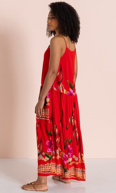 Printed Strappy Maxi Dress