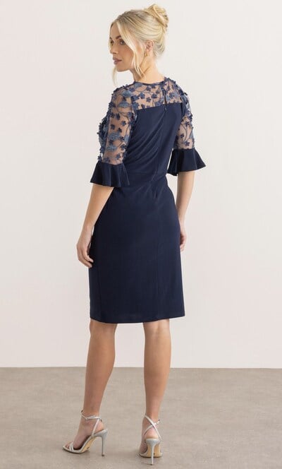 princess polly baby blue dress FS Collection Gold Stripe Foil V-Neckline Long Sleeve Maxi Dress In Navy main image 0
