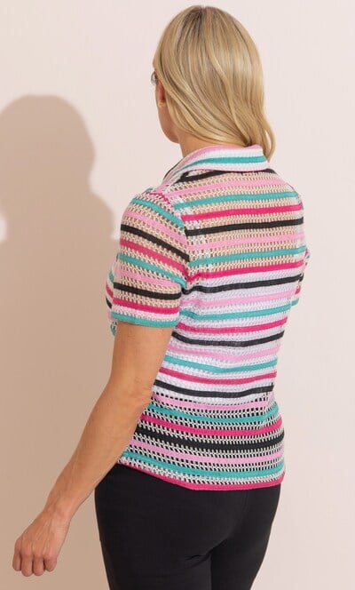 Anna Rose Striped Crochet Top