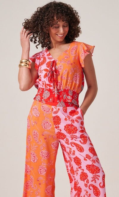 Paisley Printed Cropped Top
