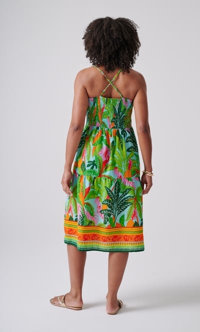 Exotic Print Crochet Cotton Dress