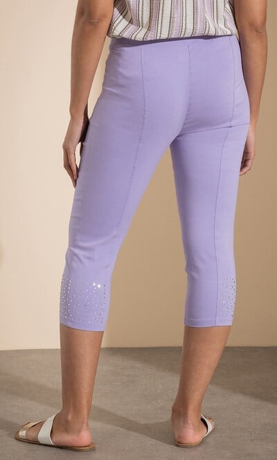 Embellished Pull On Capri Pants