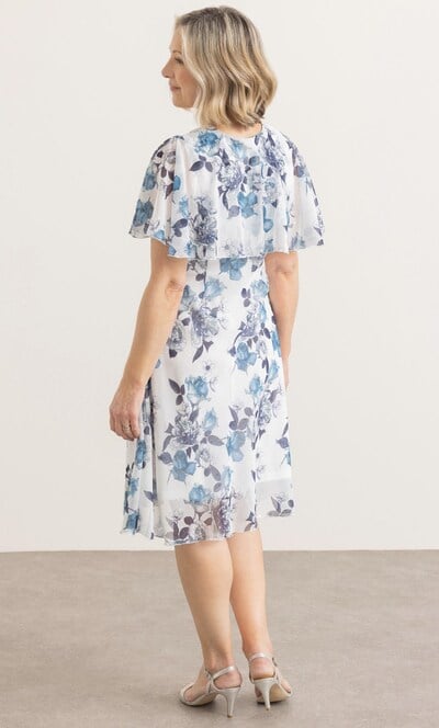 Anna Rose Floral Shimmer Print Bias Cut Dress