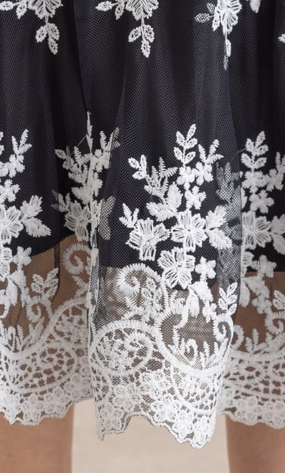 Anna Rose Embroidered Mesh Midi Dress
