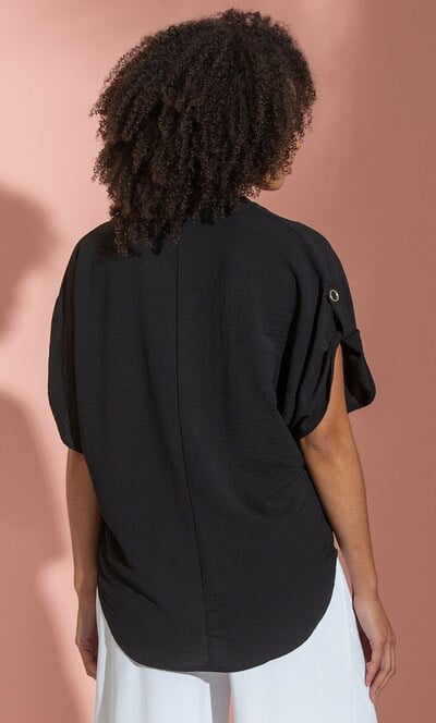 Short Sleeve Relaxed V Neck Top