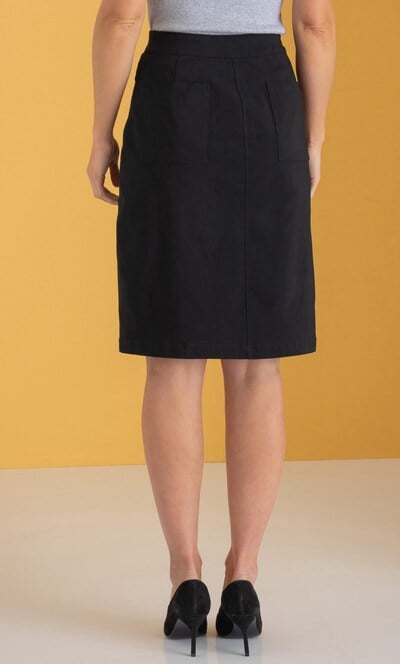 Button Front Stretch Skirt