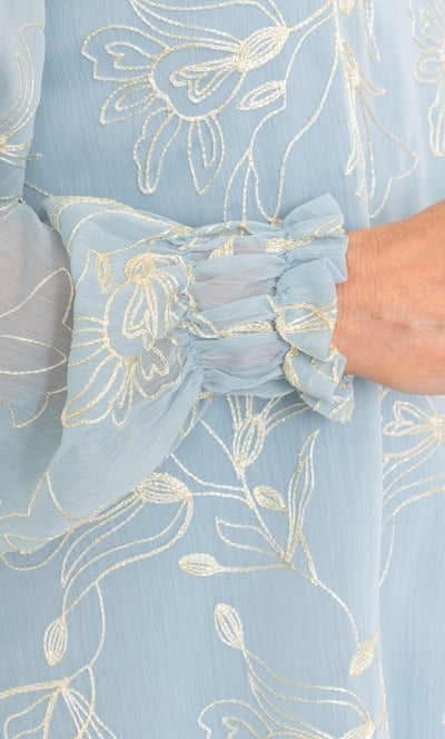 Anna Rose Shimmer Embroidered Top