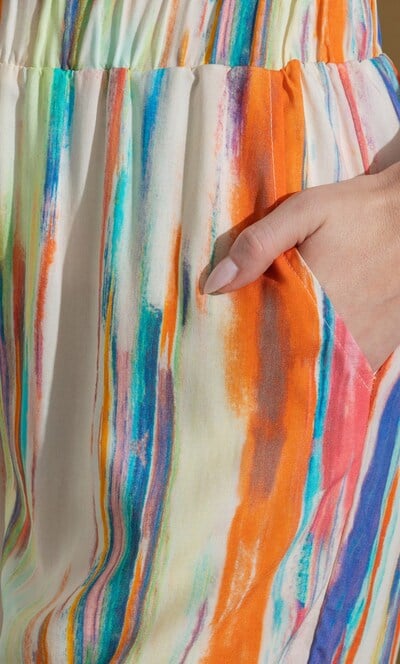 Stripe Pull On Bermuda Shorts