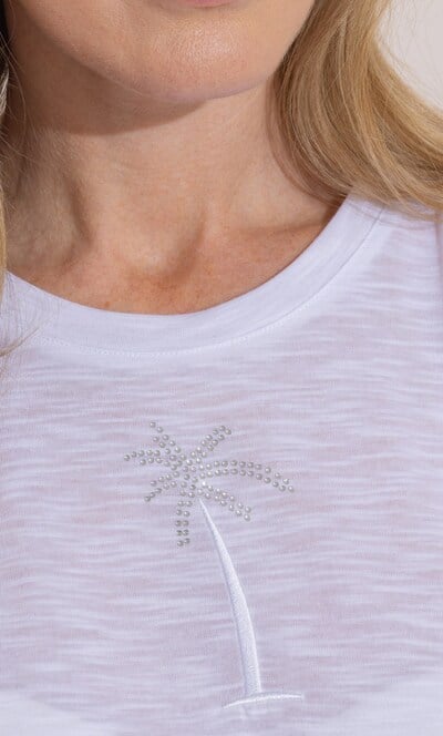Embellished Palm Tree T-Shirt