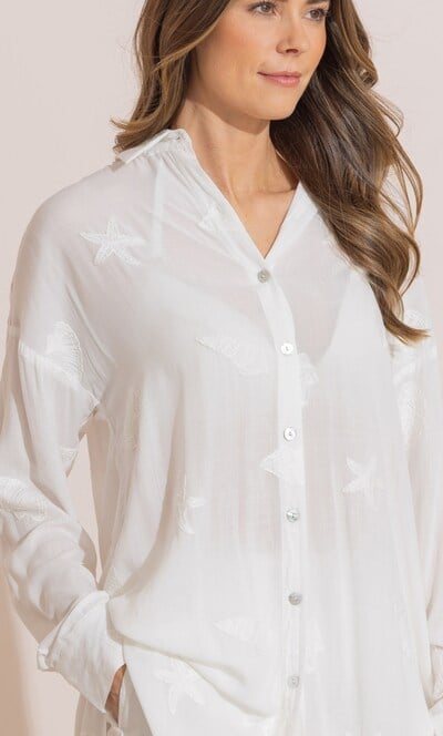 Embroidered Shell Blouse