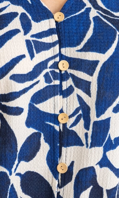 Printed Tie Front Top