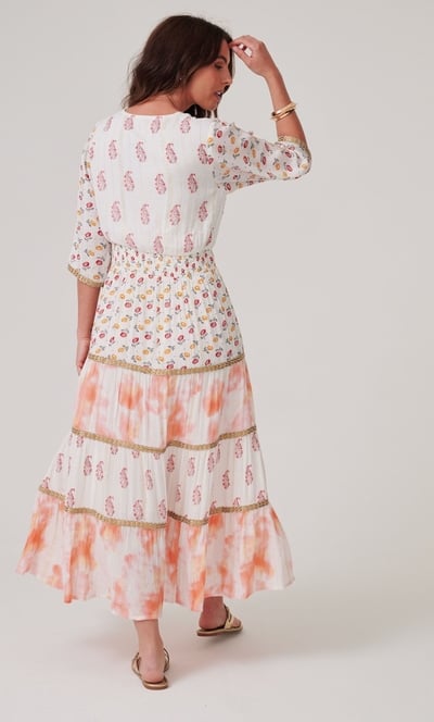 Floral Printed Folk Style Maxi Dress
