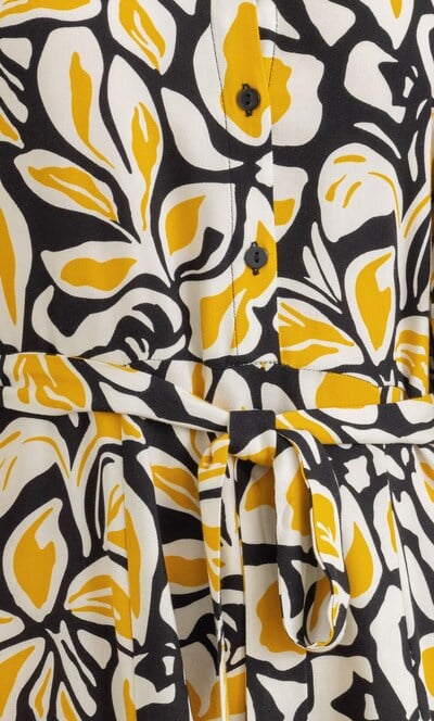 Floral Print Tie Waist Dress