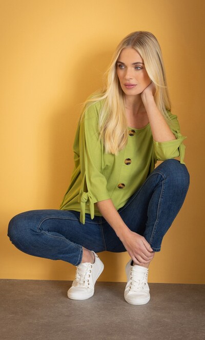 Tie Cuff Stretch Top