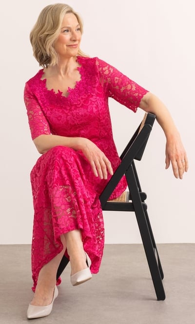 Anna Rose Embellished Lace Midi Dress