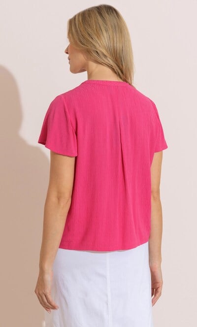 Lace Trim Tie Front Blouse