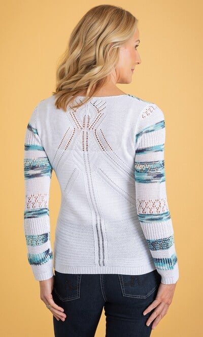 Anna Rose Lightweight Shimmer Knit Top