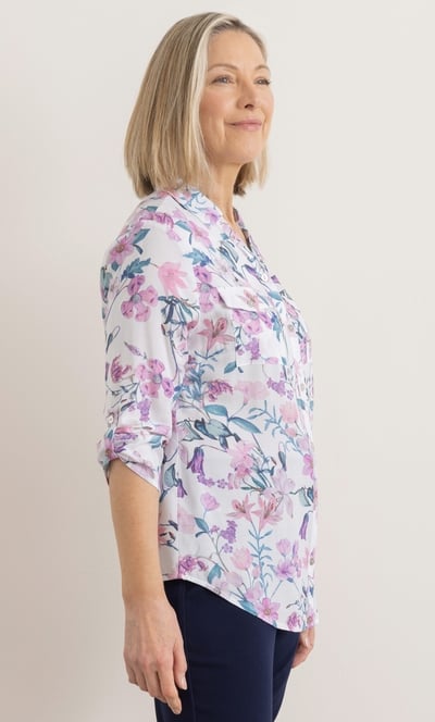 Anna Rose Bouquet Print Blouse