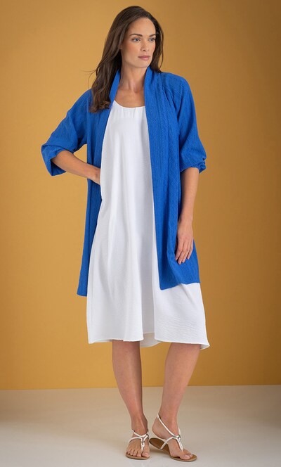 Patterned Open Front Jersey Cardigan