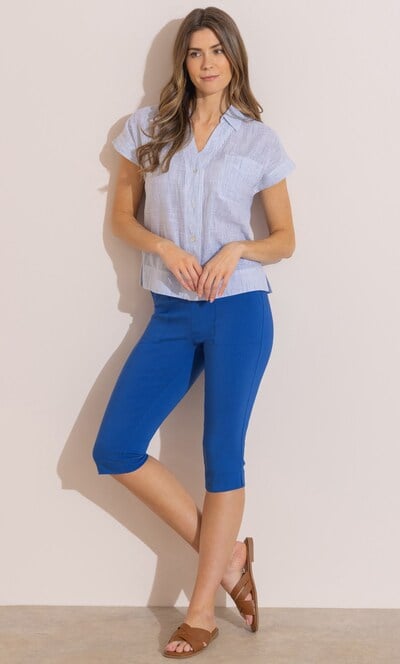 Stretch Pull On Capri Trousers