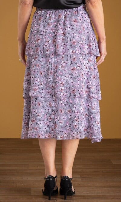 Anna Rose Textured Floral Print Tiered Skirt