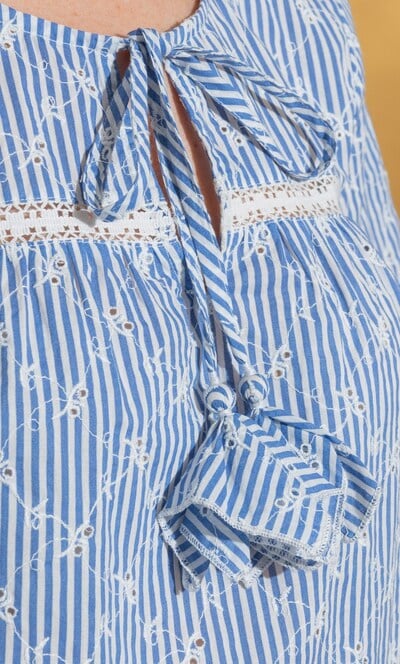 Embroidered Stripe Top
