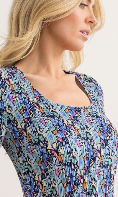 Floral Print Pleated Dress
