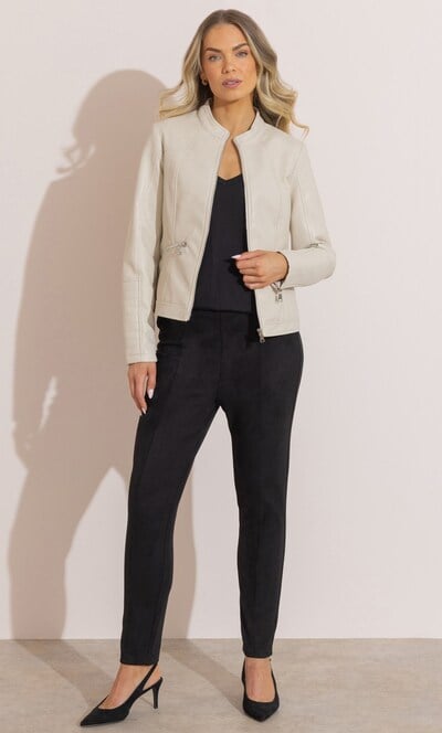 Faux Leather Racer Jacket