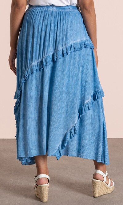 Ruffle Pull On Crinkle Midaxi Skirt