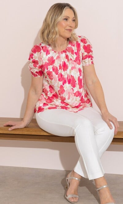 Anna Rose Bias Cut Floral Top
