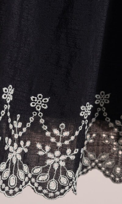 Embroidered Tiered Midi Dress