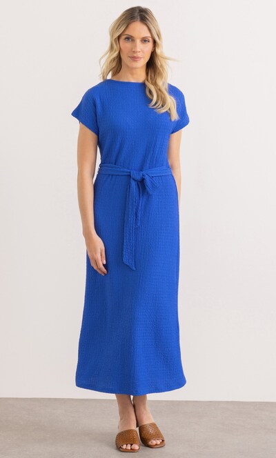 Belted Textured Maxi Dress
