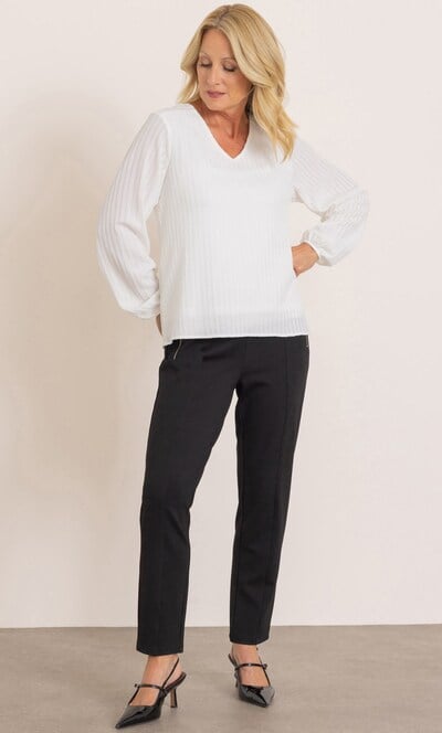 Anna Rose Textured Long Sleeve Top