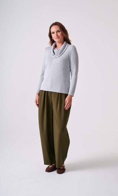 Anna Rose Spot Foil Print Cowl Neck Jumper
