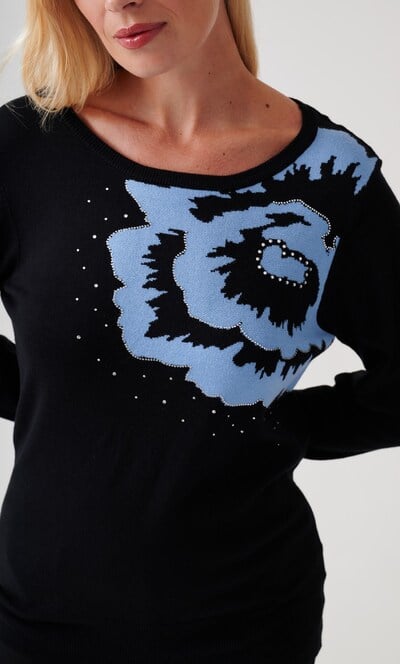 Embellished Placement Design Knit Jumper