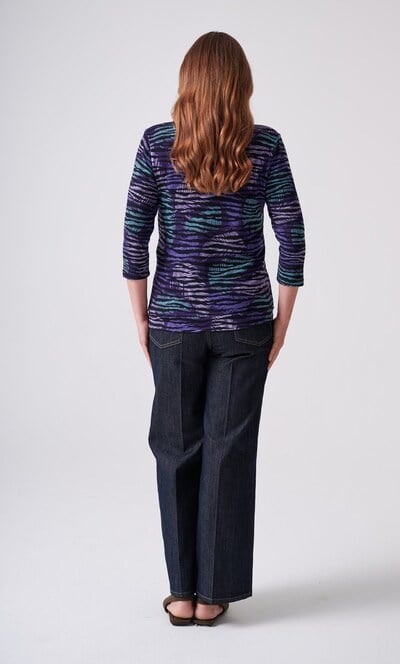 Anna Rose Leaf Printed Cowl Neck Jumper