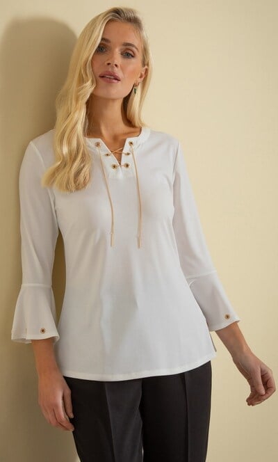 Embellished Eyelet Jersey Top