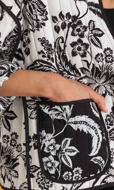 Botanical Print Quilted Jacket
