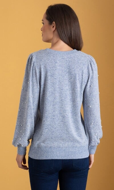 Embellished Blouson Sleeve Jumper